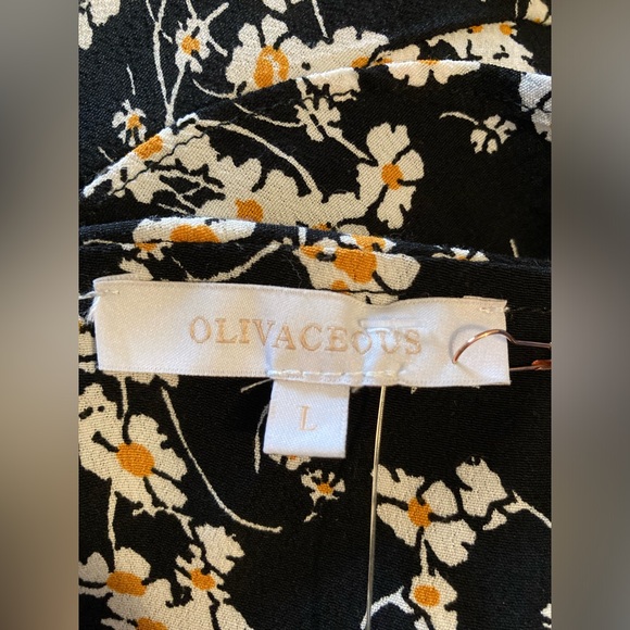 NWTS Olivaceous Daisy Print Dress Mini Dress Summer Spring Dress Black Floral - Picture 5 of 7